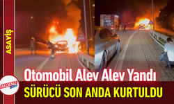 Otomobil Alev Alev Yandı: Sürücü Son Anda Kurtuldu!