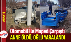 Otomobil İle Moped Çarpıştı: Anne Öldü, Oğlu Yaralandı!