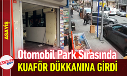Otomobil Park Sırasında Kuaför Dükkanına Girdi!