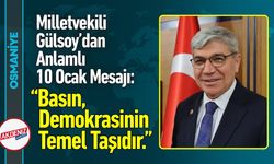 Osmaniye Milletvekili Gülsoy; Basın, Demokrasinin Temel Taşı