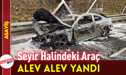 Seyir Halindeki Araç Alev Alev Yandı!