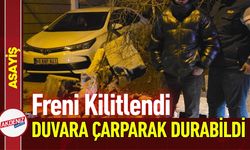 Osmaniye'de Direksiyonu Kilitlenen Araç Duvara Çarptı