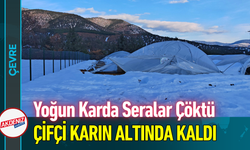 Yoğun Karda Seralar Çöktü, Çifçi Karın Altında Kaldı!