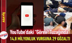 YouTube'daki “Görev” Tuzağında 14,8 Milyonluk Vurguna 29 Gözaltı!
