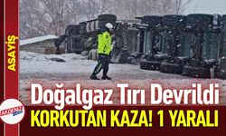 Doğalgaz Yüklü Tır Devrildi: 1 Yaralı
