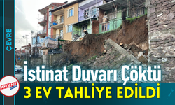 İstinat Duvarı Çöktü: 3 Ev Tahliye Edildi!
