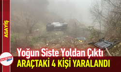 Yoğun Siste Yoldan Çıktı: Araçtaki 4 Kişi Yaralandı!