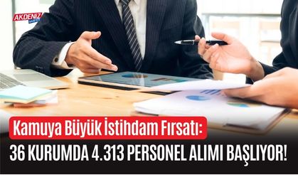 Kamuya Büyük İstihdam Fırsatı: 36 Kurumda 4.313 Personel Alımı Başlıyor!