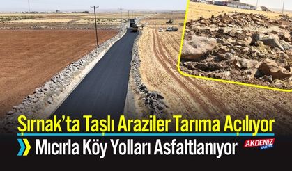 Şırnak’ta Taşlı Araziler Tarıma Açılıyor, Mıcırla Köy Yolları Asfaltlanıyor