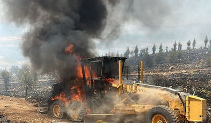 Adıyaman'da Orman Yangını İş Makinesini Alev Topuna Çevirdi