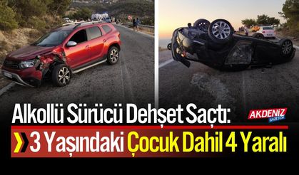 Alkollü Sürücü Dehşet Saçtı: 4 Yaralı