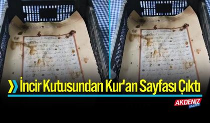 İncir Kutusundan Kur'an Sayfası Çıktı
