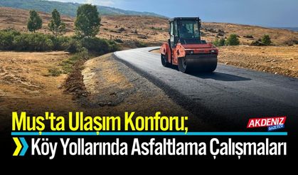 Muş'ta Ulaşım Konforu; Köy Yollarında Asfaltlama Çalışmaları
