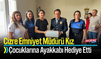 Cizre Emniyet Müdürü Kız Çocuklarına Ayakkabı Hediye Etti