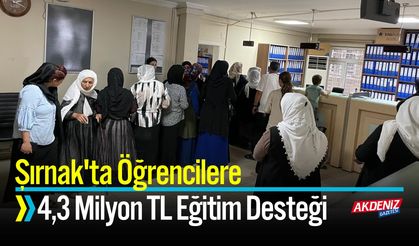 Şırnak'ta Öğrencilere 4,3 Milyon TL Eğitim Desteği