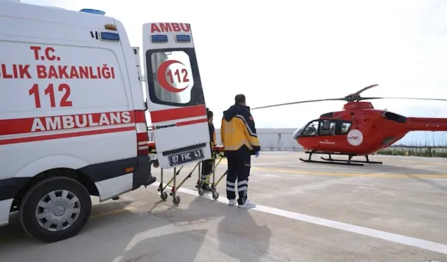 Hava ambulansıyla, Antalya Şehir Hastanesi hasta kabulüne başladı