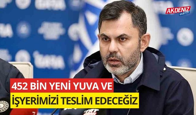 Bakan Kurum; "452 bin yeni yuva ve işyerimizi teslim edeceğiz"