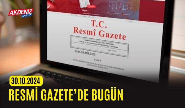 Resmi Gazete'de bugün (30.10.2024)