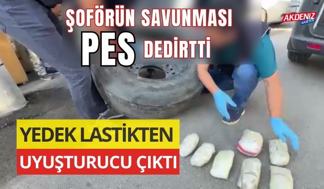 Adana'da bir tırın yedek lastiğinde uyuşturucu çıktı