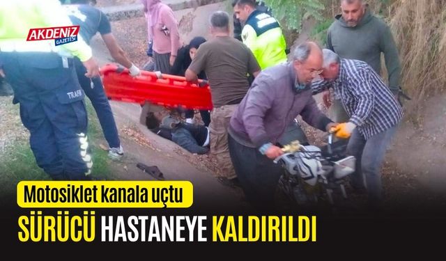 OSMANİYE'DE KANALA DÜŞEN MOTOSİKLET SÜRÜCÜSÜ YARALANDI