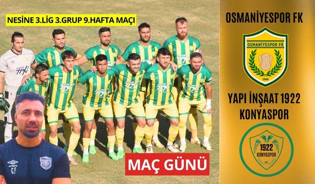 OSMANİYESPOR FK. – YAPI İNŞAAT 1922 KONYASPOR MAÇI İZLE, NEREDEN İZLENİR?, MAÇ DETAYLARI…