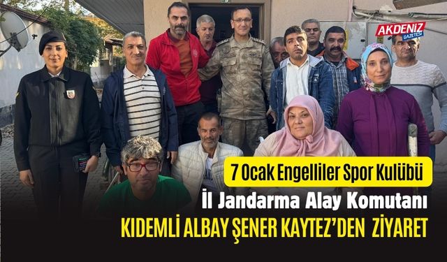 OSMANİYE İL JANDARMA KOMUTANI AYTEZ'DEN 7 OCAK ENGELLİLER SPOR KULÜBÜNE ZİYARET