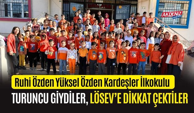 OSMANİYE'DE ÖĞRETMEN VE ÖRENCİLER, LÖSEMİYE DİKKAT ÇEKMEK İÇİN TURUNCU GİYİNDİ