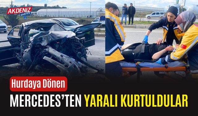 Hurdaya Dönen Mercedes’ten Yaralı Kurtuldular