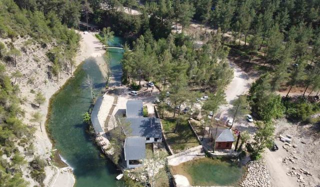 Adana sıcağından kaçan Yedigöze tabiat parkında serinliyor