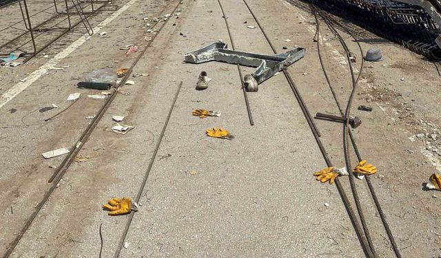 Isparta’da Üst Geçit Çalışmasında Kaza