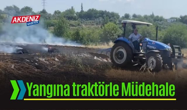 Osmaniye'de Anız Yangınına Traktörle Müdehale