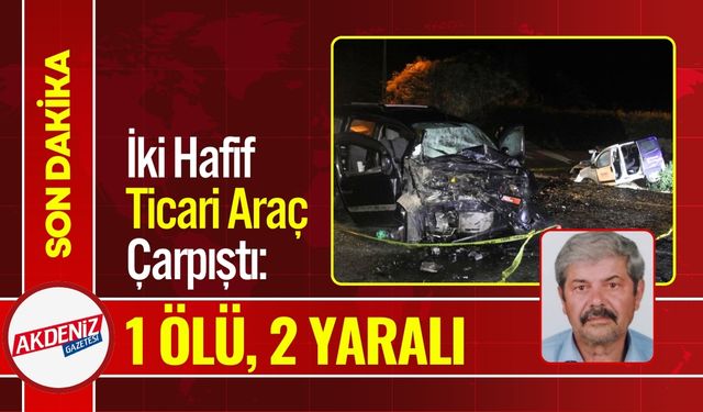 İki Hafif Ticari Araç Çarpıştı: 1 Ölü, 2 Yaralı