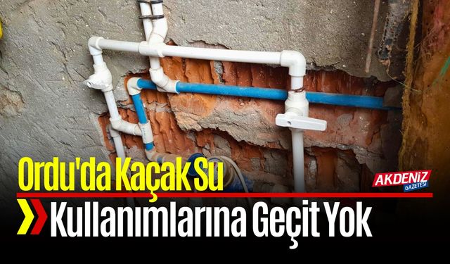 Ordu'da Kaçak Su Kullanımına Geçit Yok