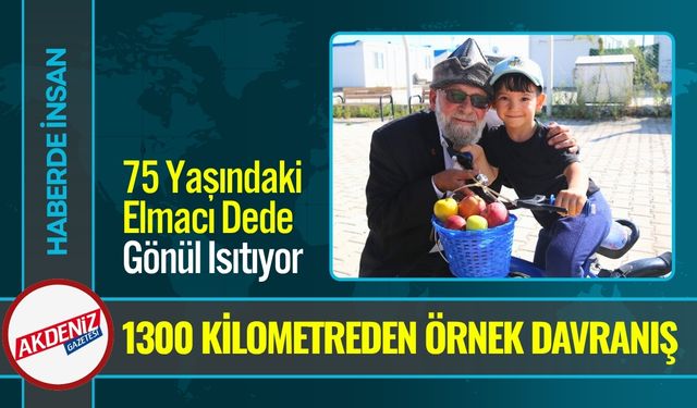 “Elmacı Dede” Depremzedelere 1 Ton Elma Dağıttı