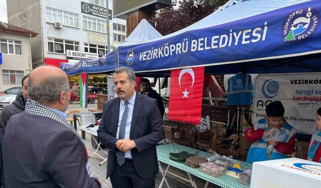 Samsun’un Vezirköprü İlçesinde Gazze yararına hayır çarşısı