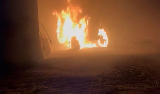 Konya’da traktör alev alev yandı