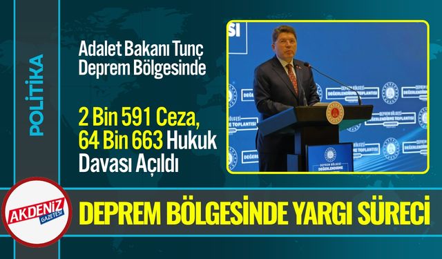 Deprem Bölgesinde; 116 Bin 696 İdari Dava Açıldı