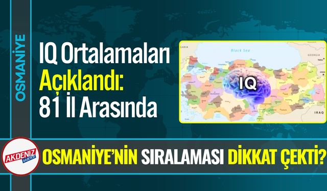 IQ Ortalamaları Açıklandı: İşte Osmaniye’nin Sıralaması