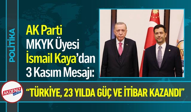 AK Parti MKYK Üyesi İsmail Kaya'dan 3 Kasım mesajı