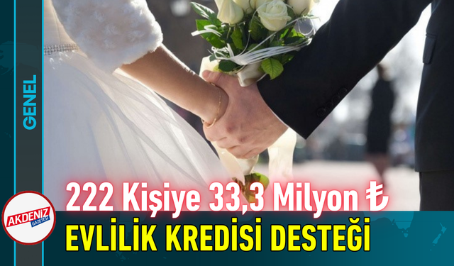 222 Kişiye 33,3 Milyon ₺ Evlilik Kredisi Desteği