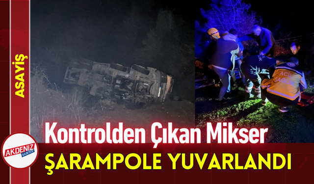 Kontrolden Çıkan Mikser Şarampole Yuvarlandı!
