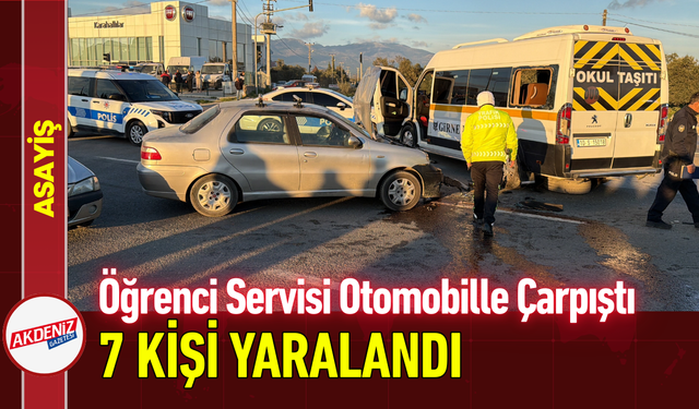 Öğrenci Servisi Otomobille Çarpıştı: 7 Kişi Yaralandı