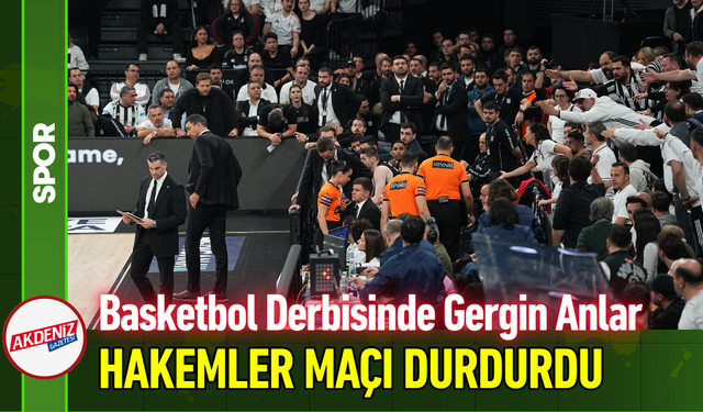 Basketbol Derbisinde Gergin Anlar: Hakemler Maçı Durdurdu!