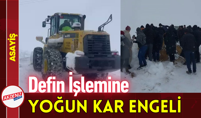 Defin İşlemine Yoğun Kar Engeli!