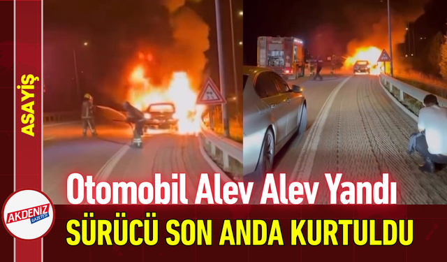 Otomobil Alev Alev Yandı: Sürücü Son Anda Kurtuldu!