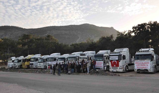 Silifke’de Kamyoncuların Sabrı Taştı