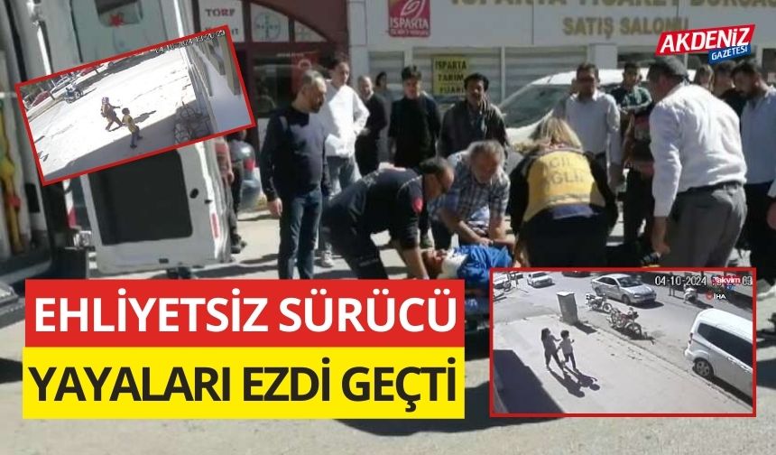 Ehliyetsiz sürücü yayaları ezdi ve geçti