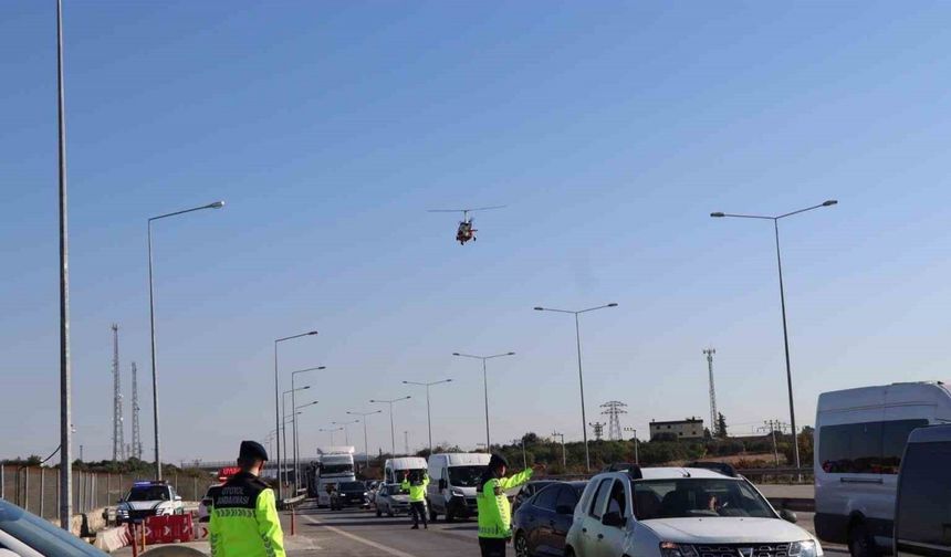 Jandarma trafik denetimini cayrokopter desteğiyle yapıyor