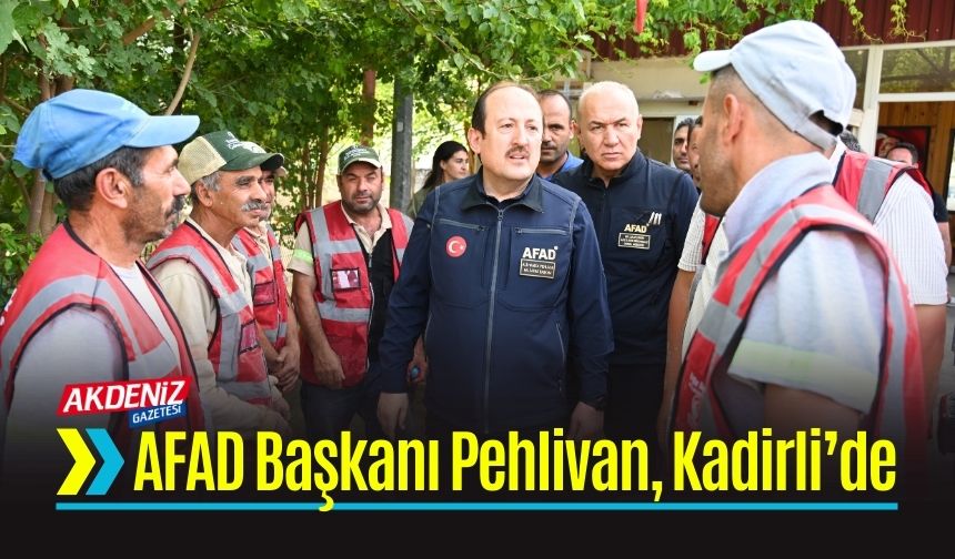 AFAD Başkanı Pehlivan, sağanaktan etkilenen Kadirli'de incelemede bulundu