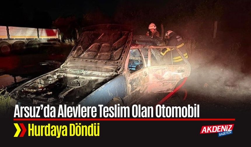 Hatay’da Park Halindeki Otomobil Alev Alev Yandı